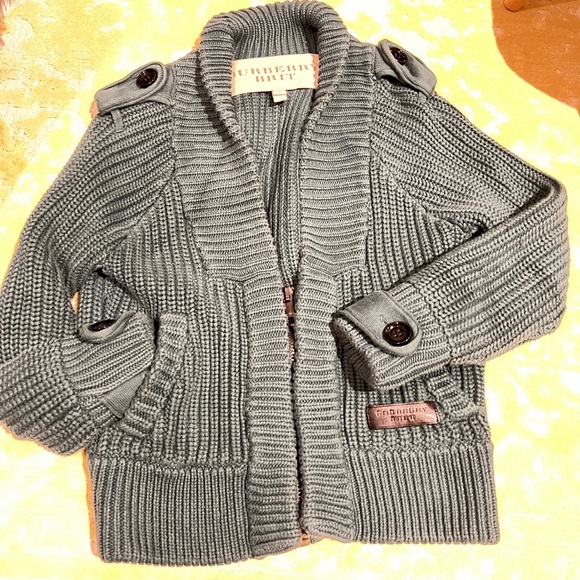 Burberry Brit deep teal green cardigan sweater - Picture 2 of 8